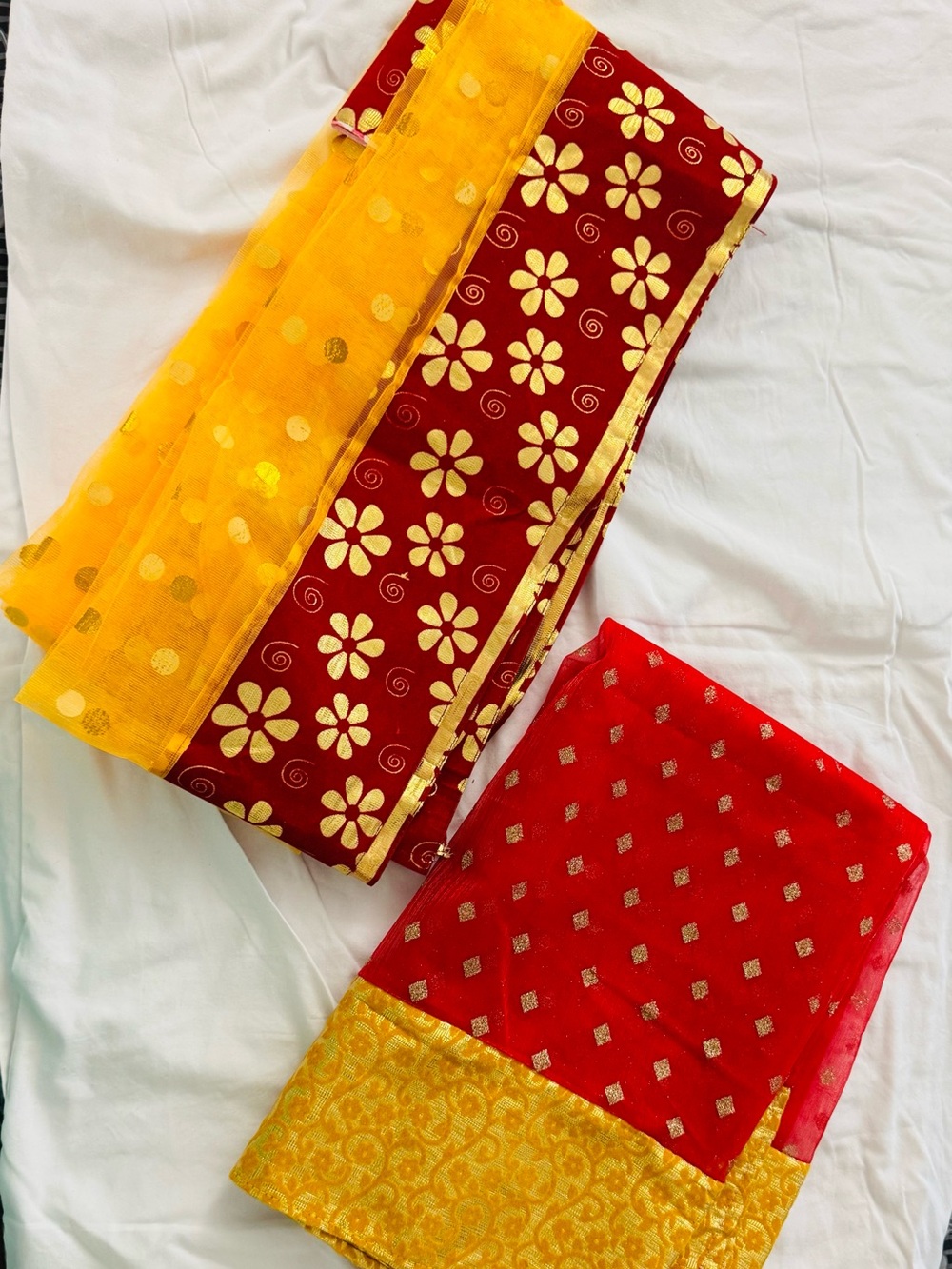 Kids Red & yellow Saree – Size 6-8 Years